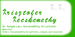 krisztofer kecskemethy business card