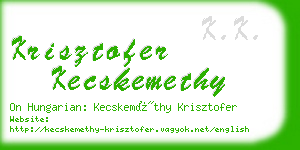 krisztofer kecskemethy business card